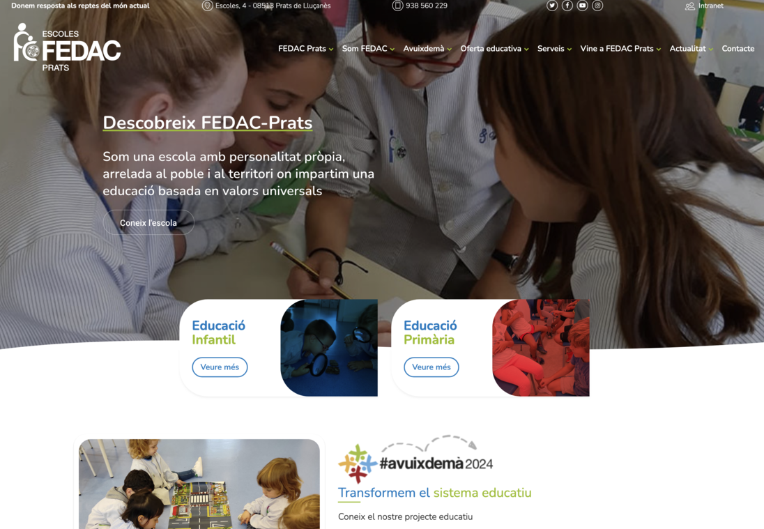 A l'escola FEDAC Prats estrenem nova web. Descobriu la nova pàgina!